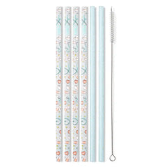 Scrub Life + Aqua Glitter Reusable Straw Set