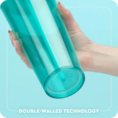 Flora Azul Plastic Tumbler 24oz